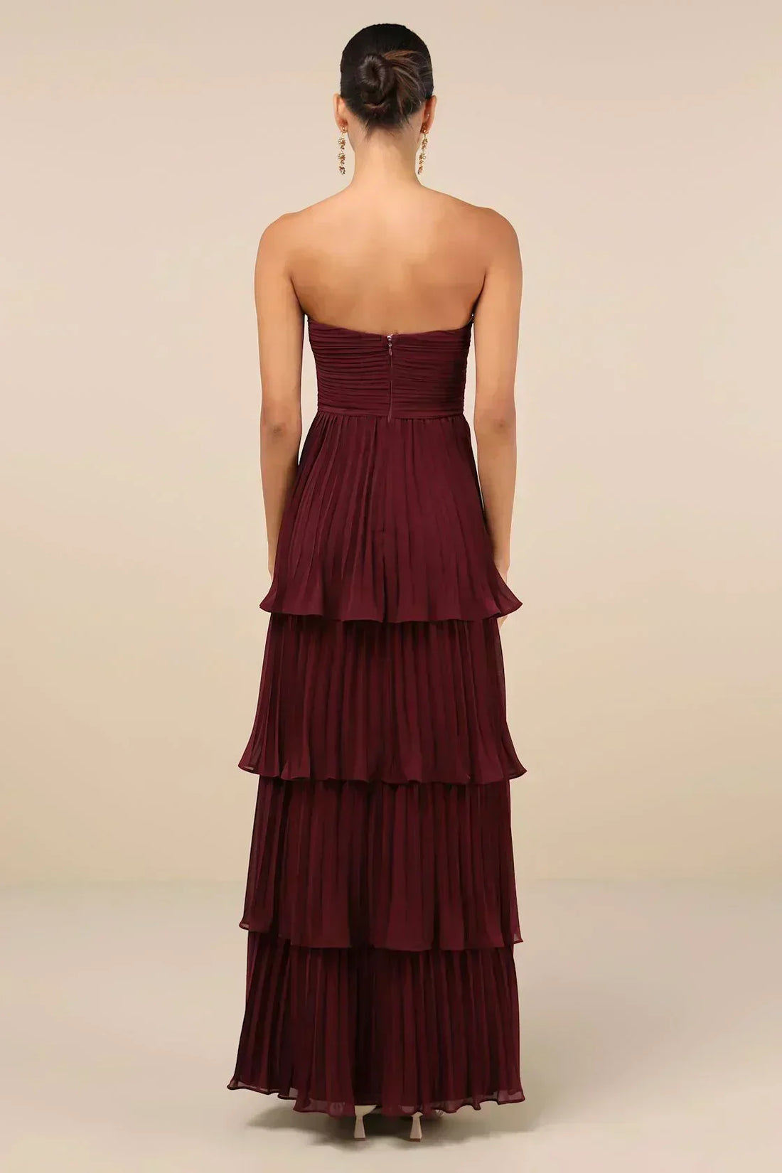 Hayley Ruffled Pleated Maxi Dress