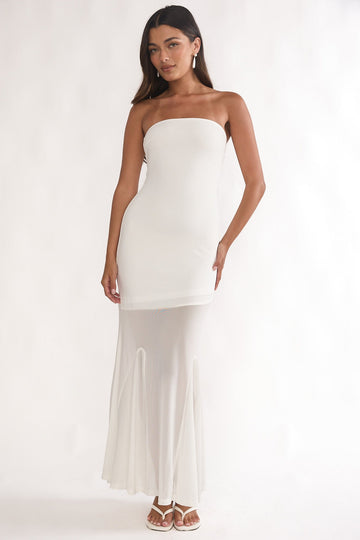 Calluna Strapless Maxi Dress White