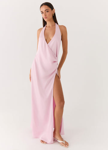 Chellie Wrap Maxi Dress Pink