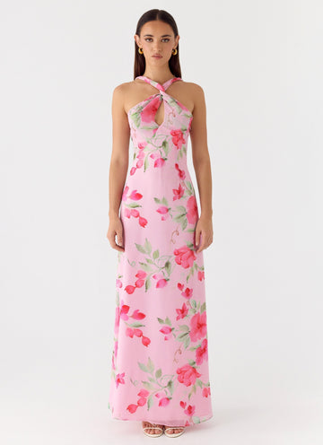 Serafim Chiffon Maxi Dress Petal Soleil